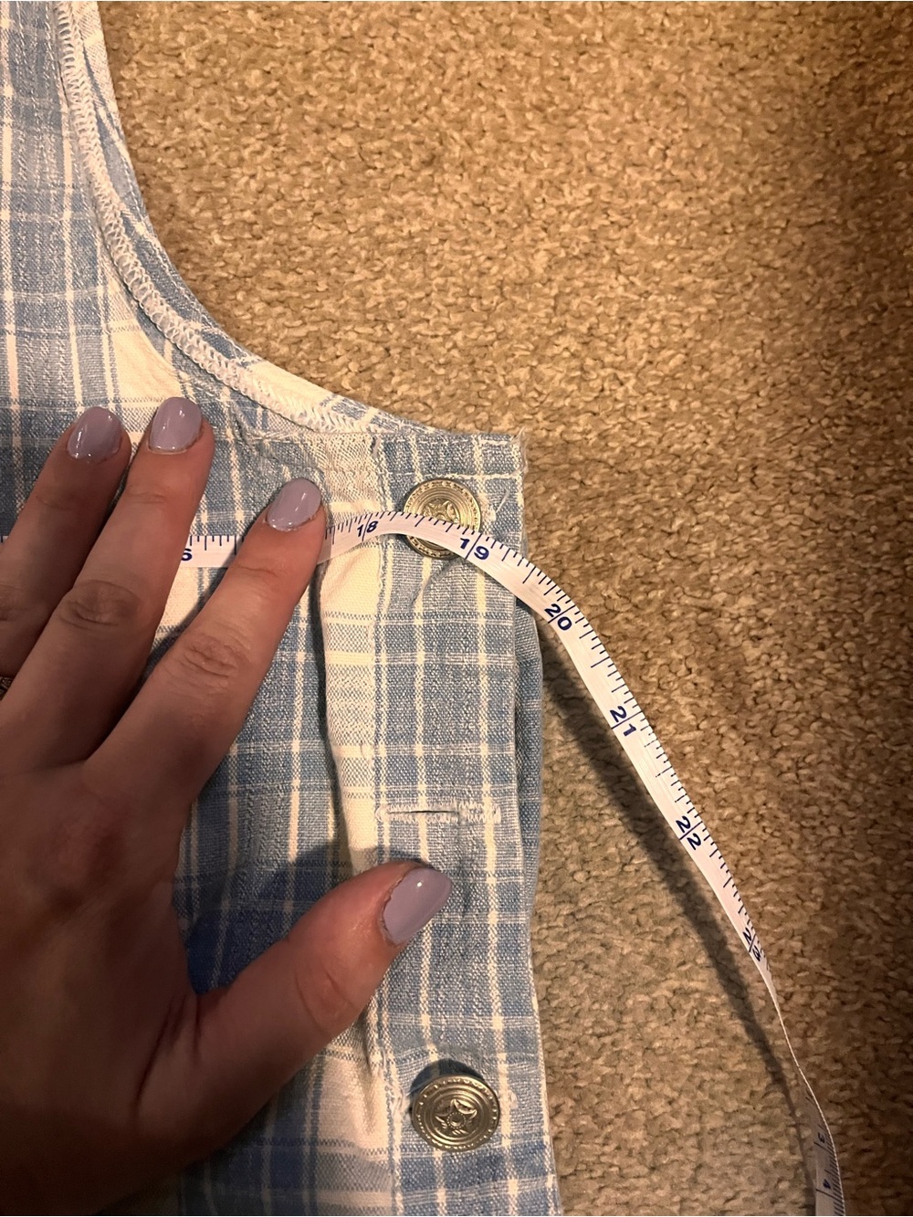 Y2K cottagecore plaid cotton jumper dress - Picture 2 of 3